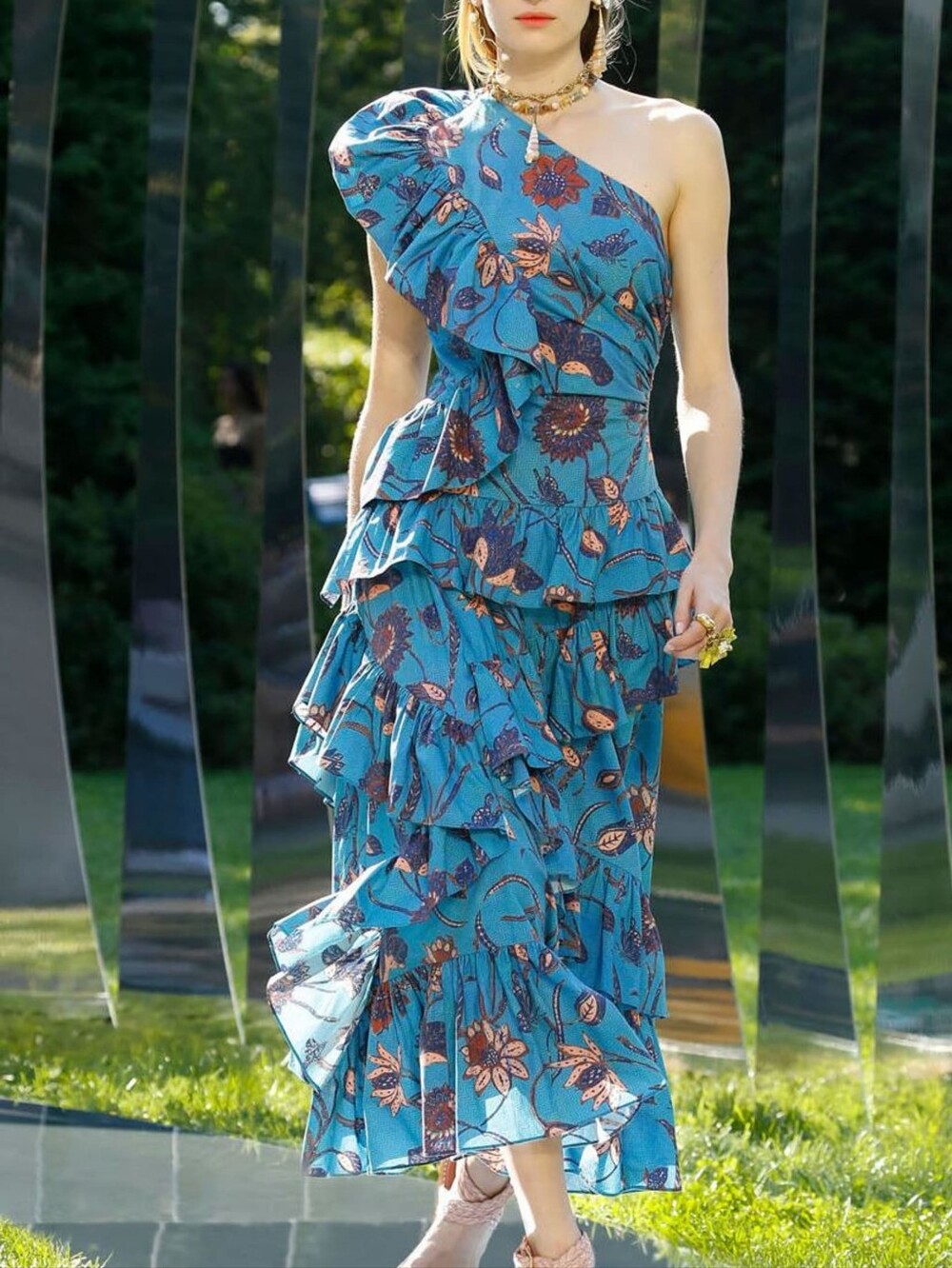 Ulla Johnson Ondine Dress Color Lagoon Sz US 10 / L Wedding Guest One Shoulder